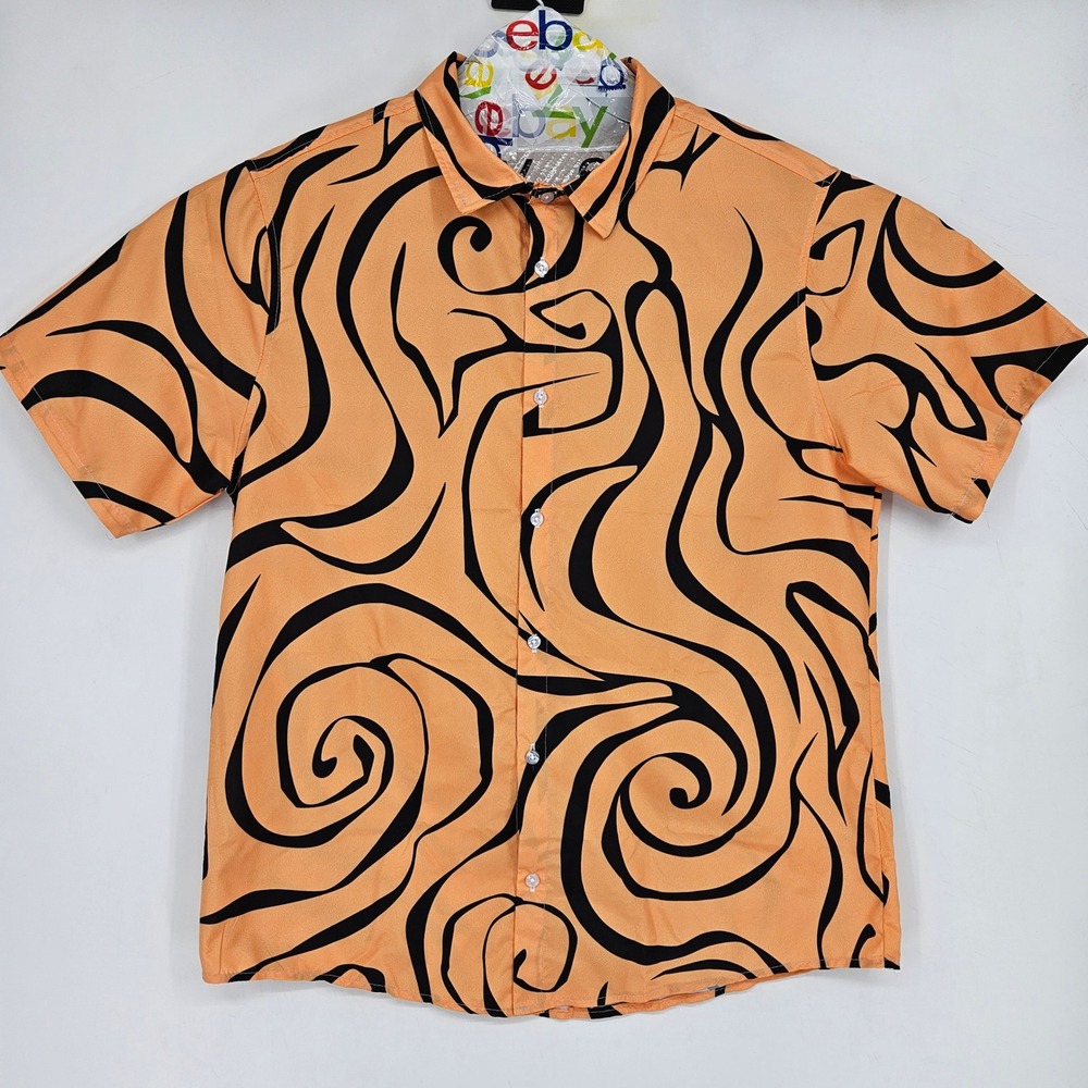 Anime Ape Hawaiian Shirt Mens Large Young Franky One Piece Button Short Sleeve